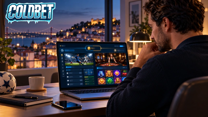 Página principal da ColdBet Portugal com acesso a apostas desportivas e casino